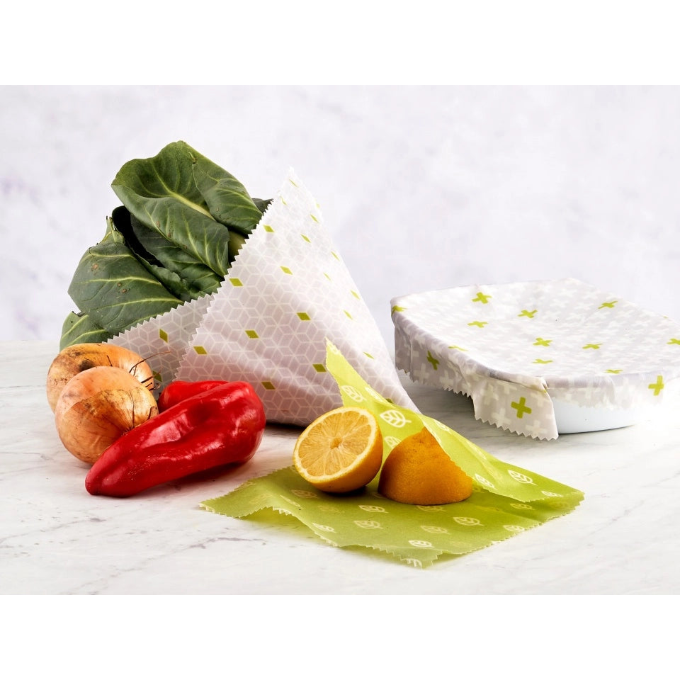 ecoLiving Reusable Vegan Food Wraps (3-Pack)