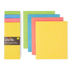ecoLiving Compostable Sponge Cleaning Cloths - Rainbow